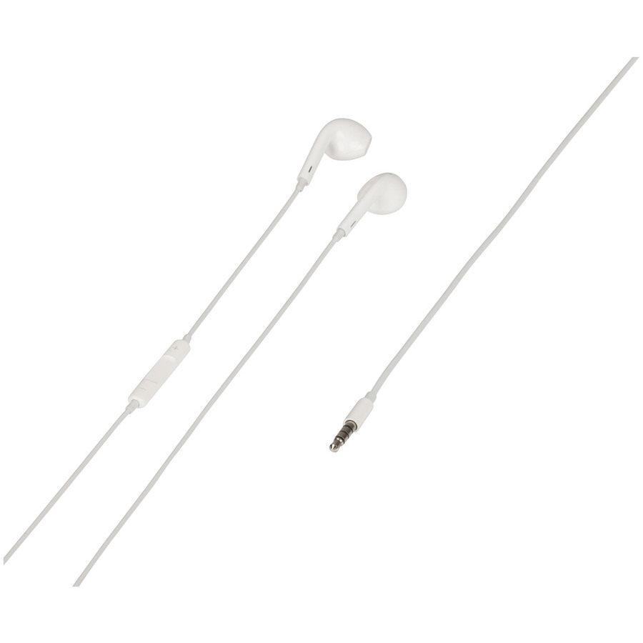 White Stereo Earphones with Micophone and Volume Control