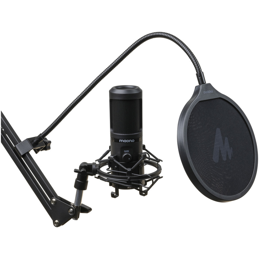 Maono 192KHZ24BIT Professional Podcast Microphone with Desk Mount Arm and Accessories