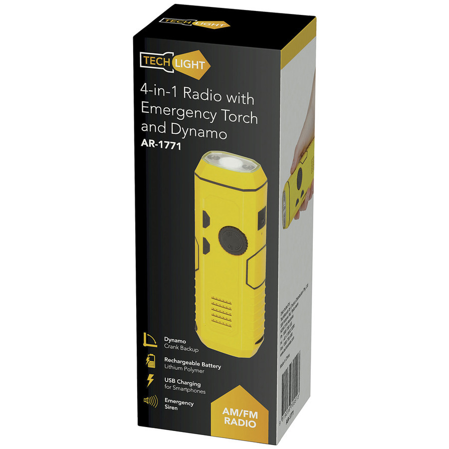 4 in 1 Dynamo Radio (FMAM) Torch Hand crank Emergency Charger