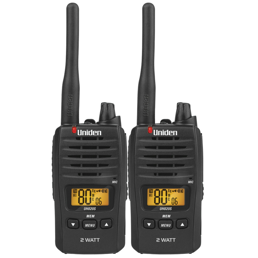 Uniden 2W UHF Transceiver UH820s Twin Pack