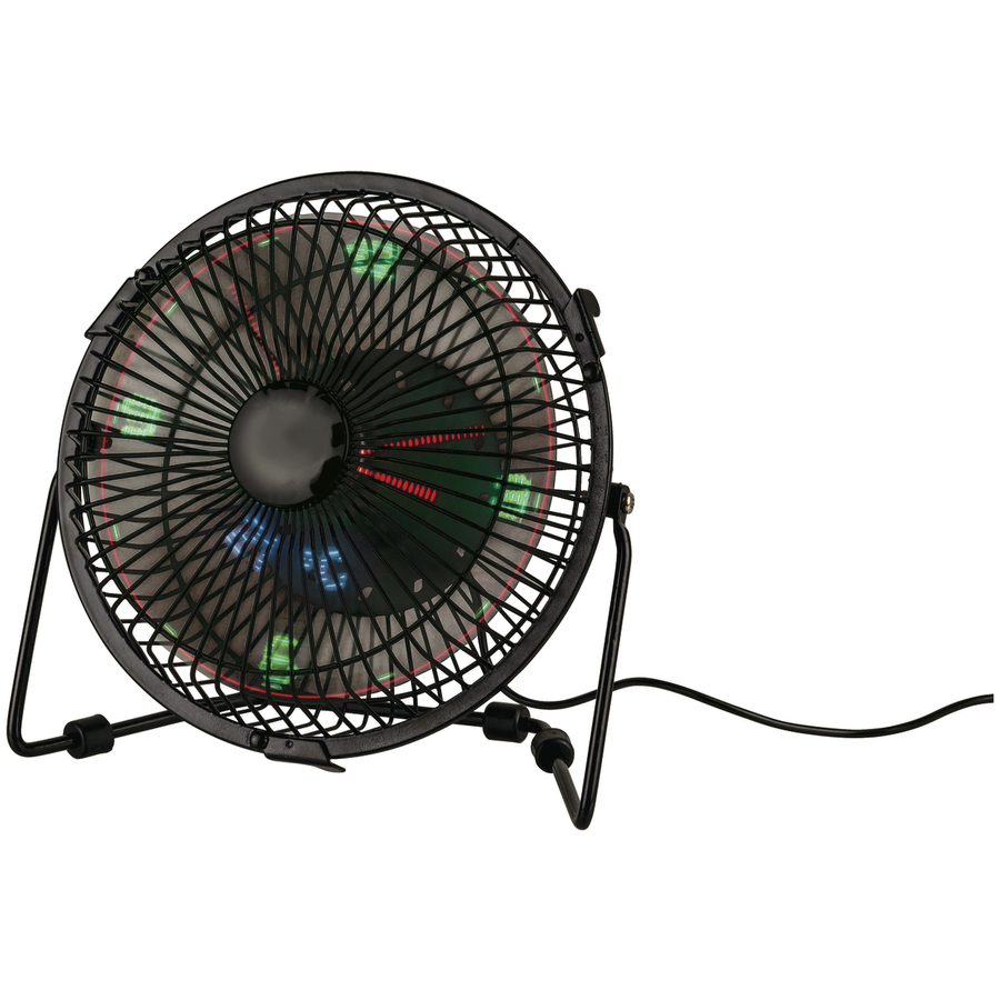 6in USB Desk Fan with Clock & Temperature