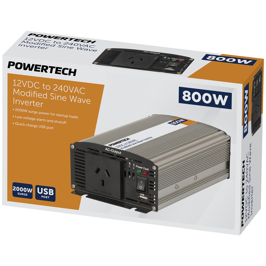 800W (2000W) 12VDC to 240VAC Modified Sinewave Inverter