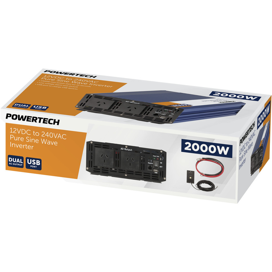 2000 Watt 12VDC to 240VAC Pure Sine Wave Inverter