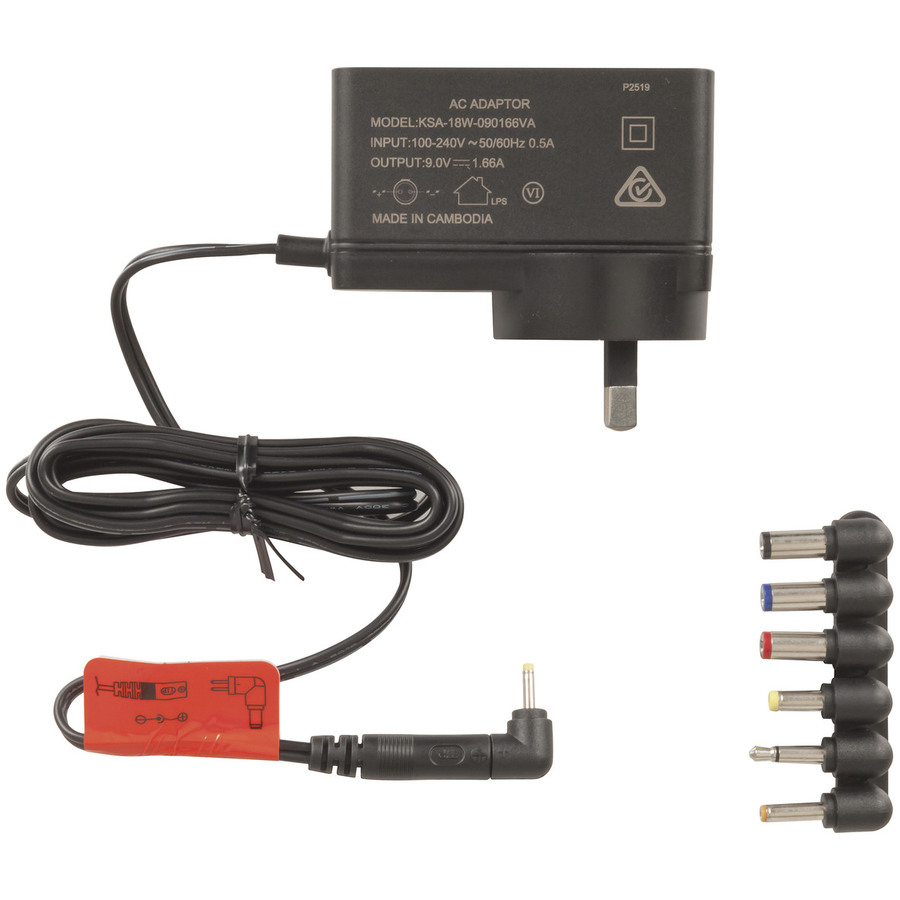 9V DC 1.66A Slim Power Supply 7DC Plugs