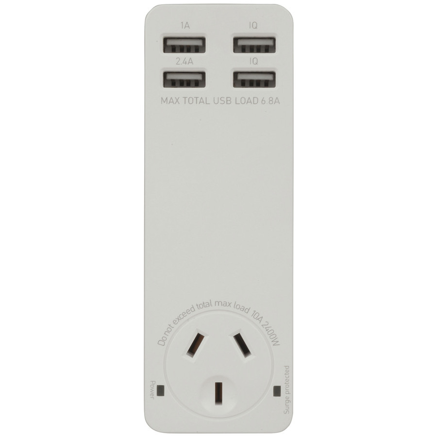 Quad USB Charger with Mains Socket