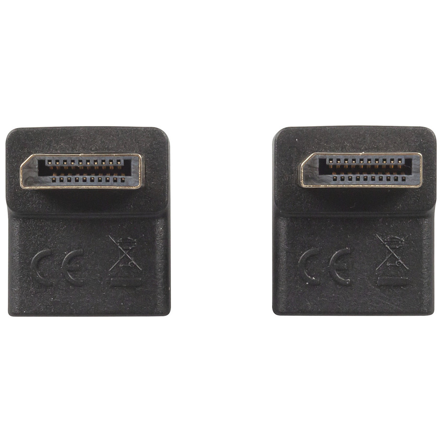 Right Angle Plug to Socket DisplayPort Adaptor