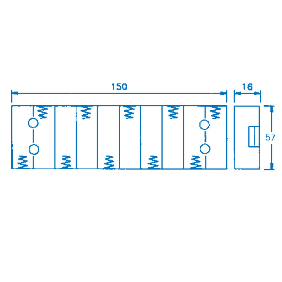 10 x AA Side by Side Battery Holder