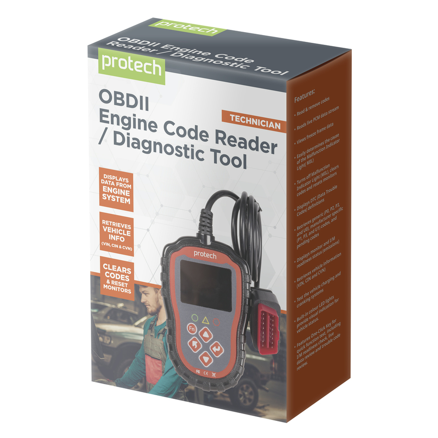 OBDII Engine Code ReaderDiagnostic Tool with 2.4in LCD