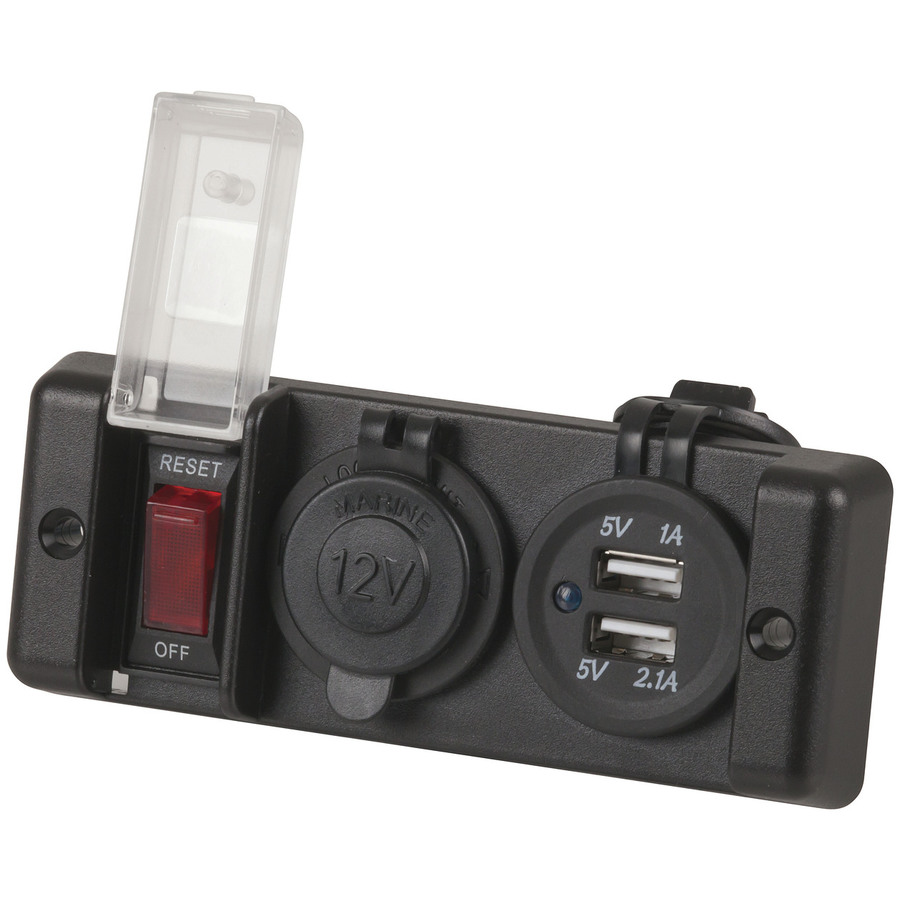 USB and 12V Cigarette Lighter Power Socket (Switched)