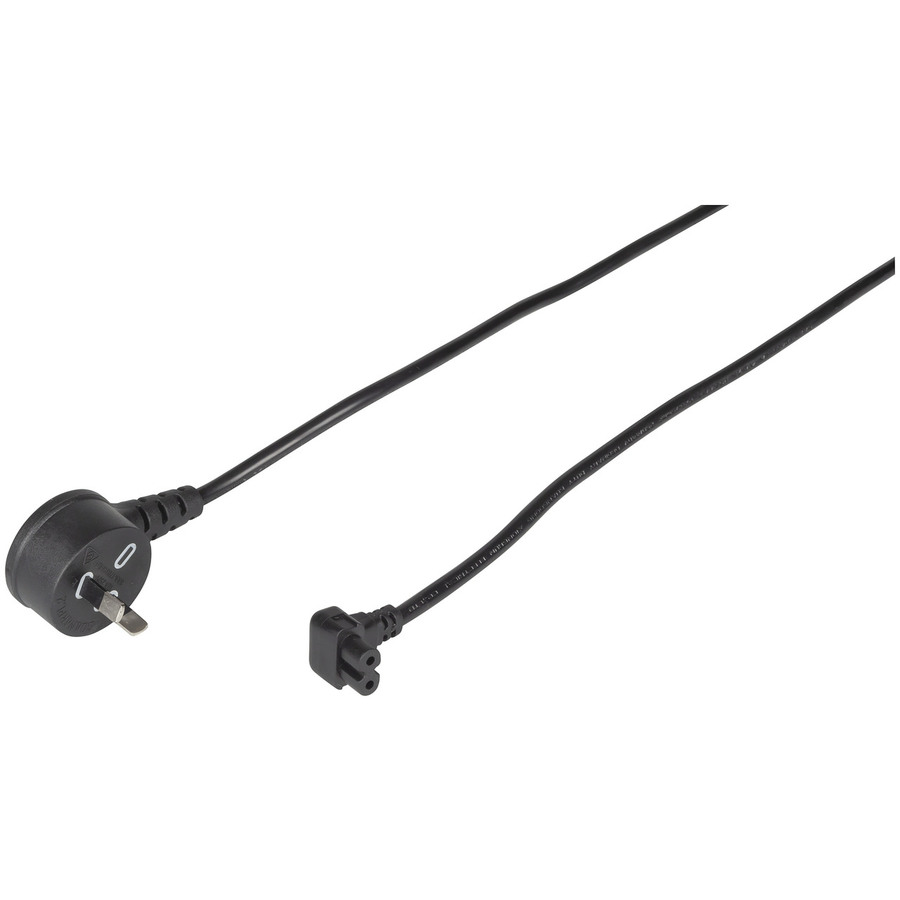 2 Pin Fig 8 Mains Plug to IEC C7 Right Angle Female - 1.8m