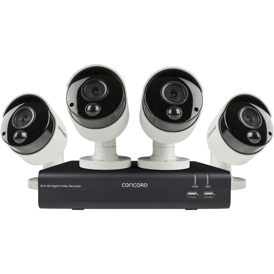 Concord 8 Channel AHD DVR Package - 4x1080p PIR Cameras v2
