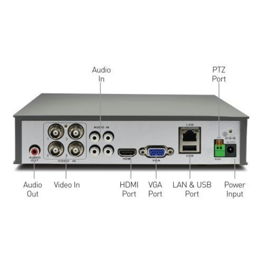 Swann 4CH 1080p DVR Kit with 4 x 1080p PIR Bullet Cameras with Warning Spotlights