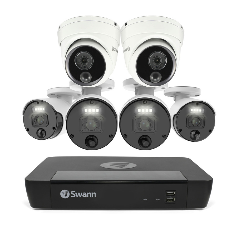 Swann 8 Channel 4K NVR Kit with 4 x 4K PIR & 2 x Dome Cameras