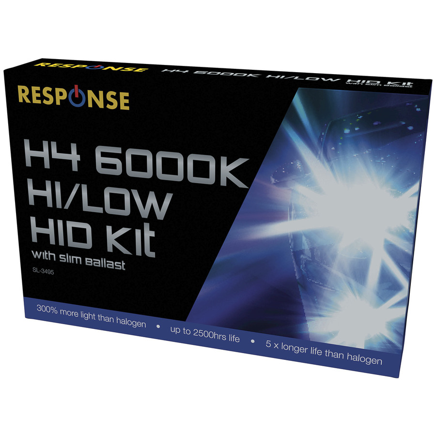 H4 Slim Ballast HID HighLow Kit 12V 6000K