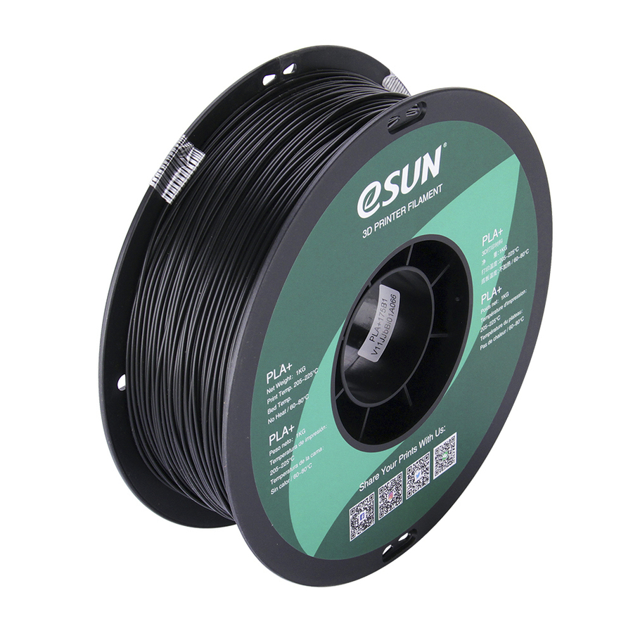 1.75mm Black eSUN PLA+ Filament 1kg Roll