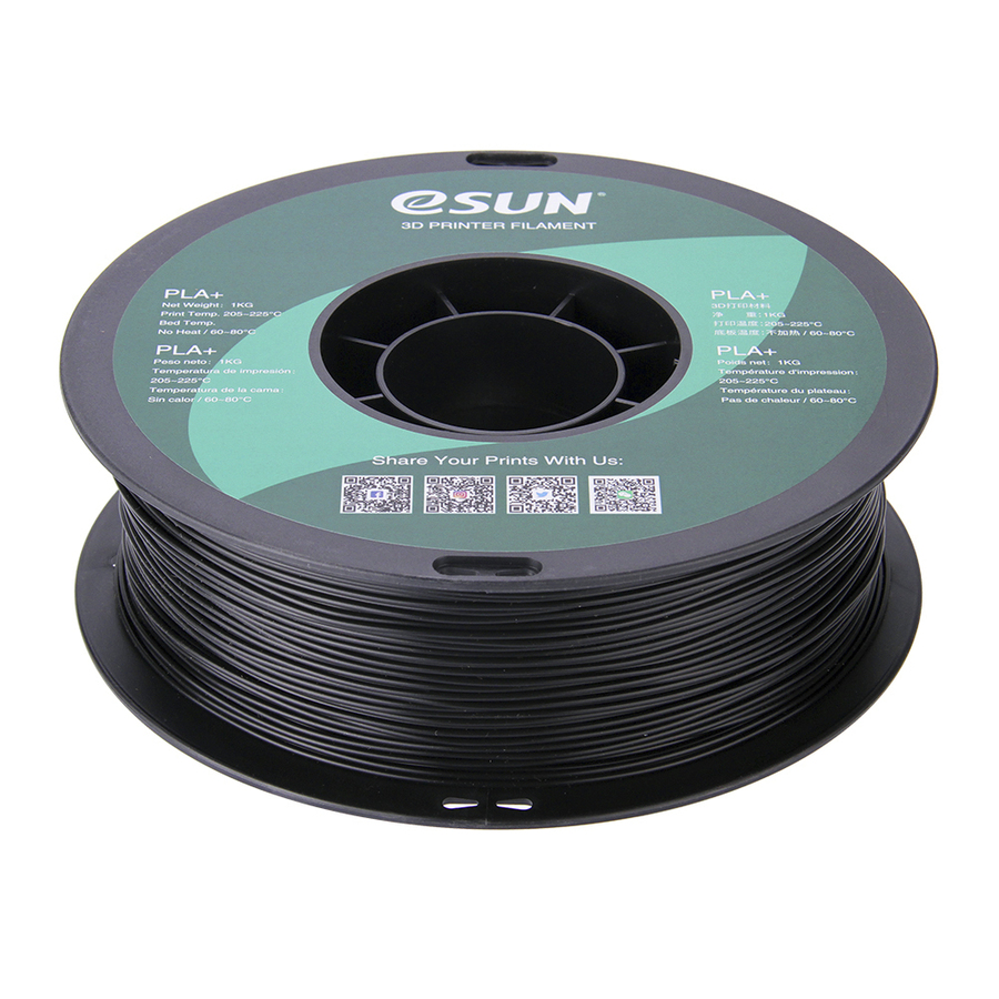 1.75mm Black eSUN PLA+ Filament 1kg Roll