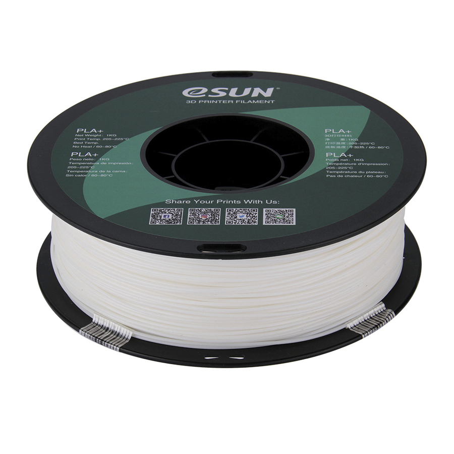 1.75mm White eSUN PLA+ Filament 1kg Roll
