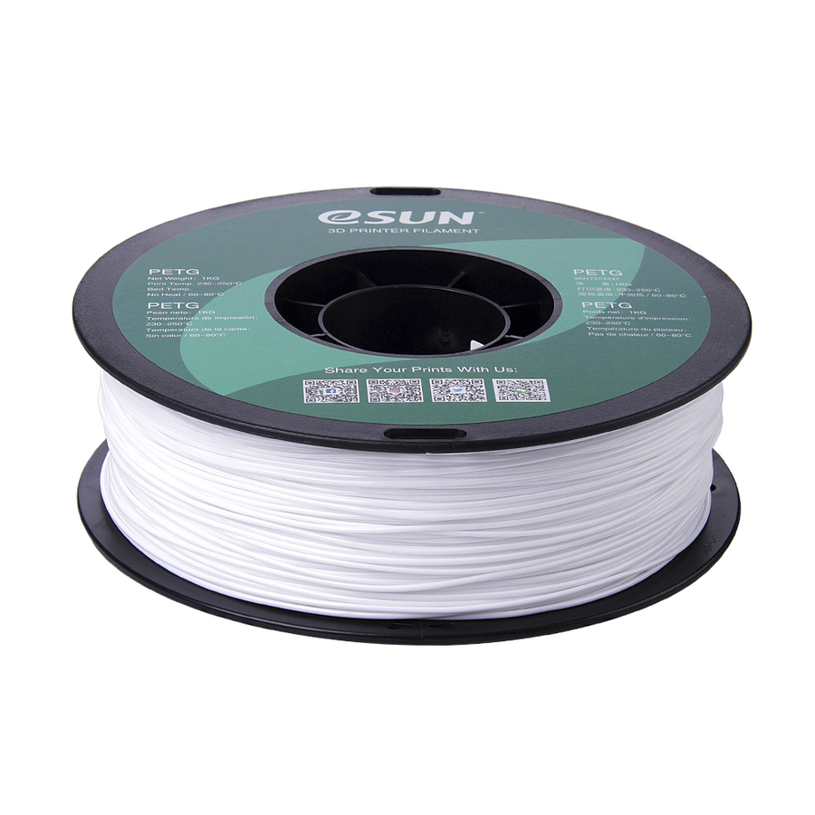1.75mm White eSUN PETG Filament 1kg Roll