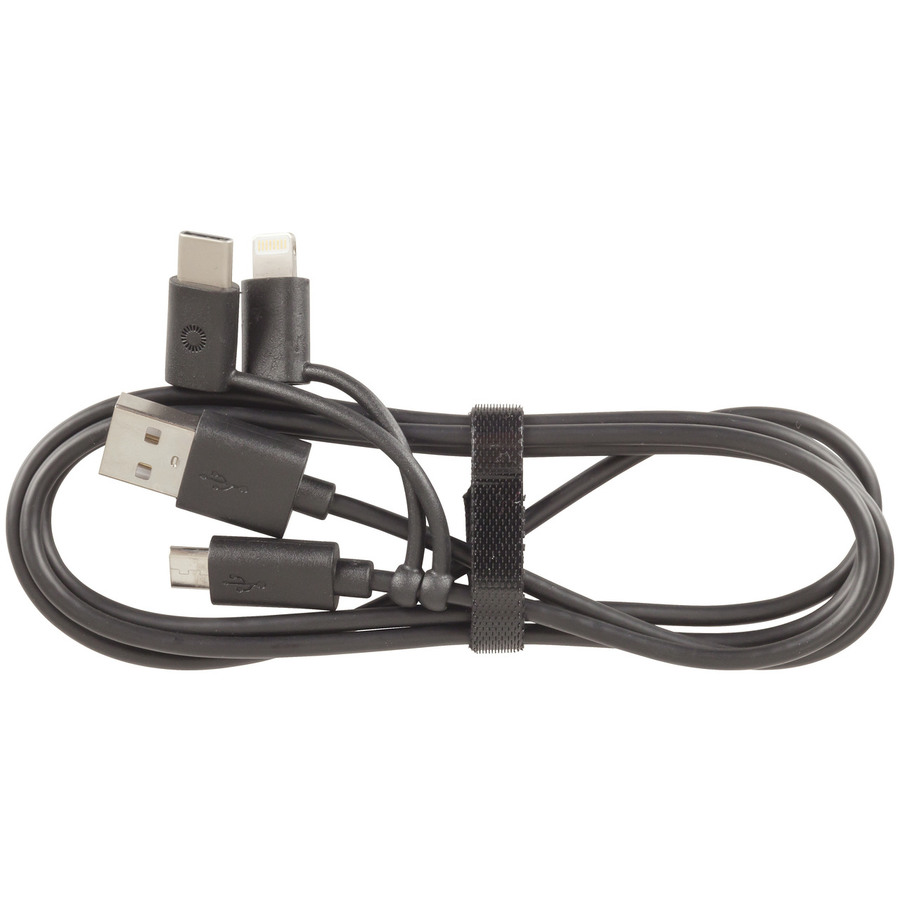 USB lead with 3 in 1 Micro B  Type-C  Lightning Connector - 1m 