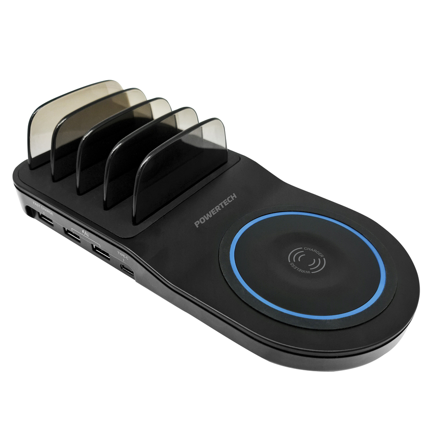4 Port USB Charging Station with Wireless Charger