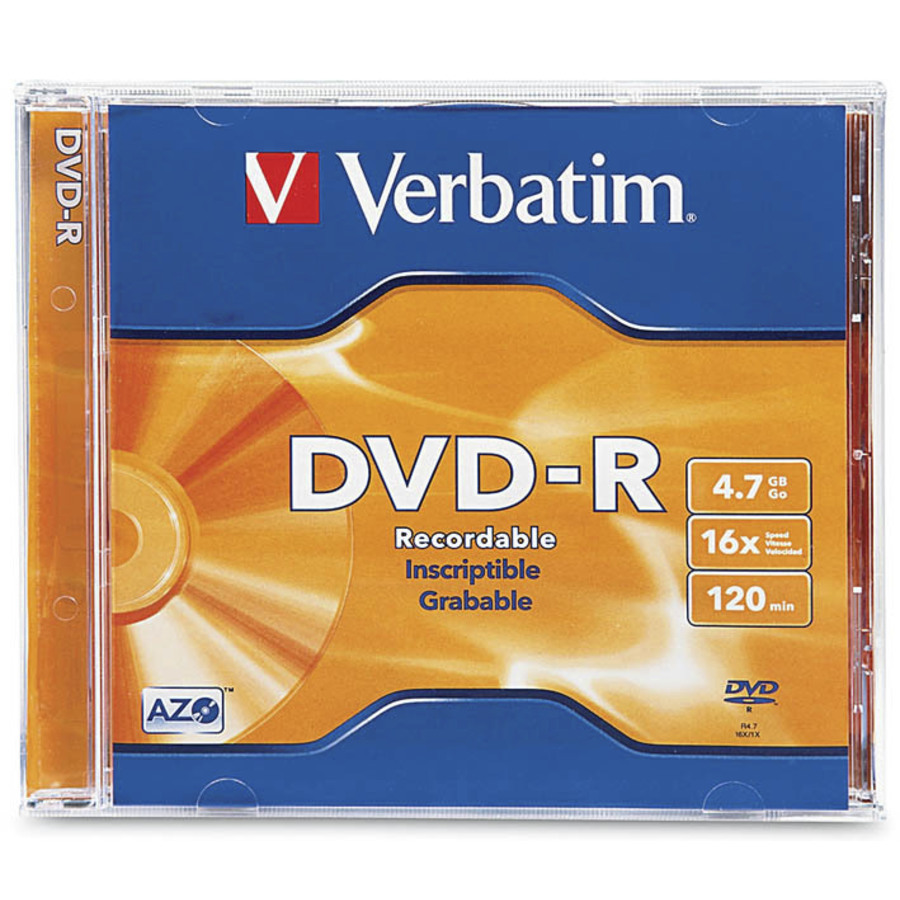 Verbatim DataLife Plus (Azo) DVD-R 4.7 GB Jewel Case Singles 16x