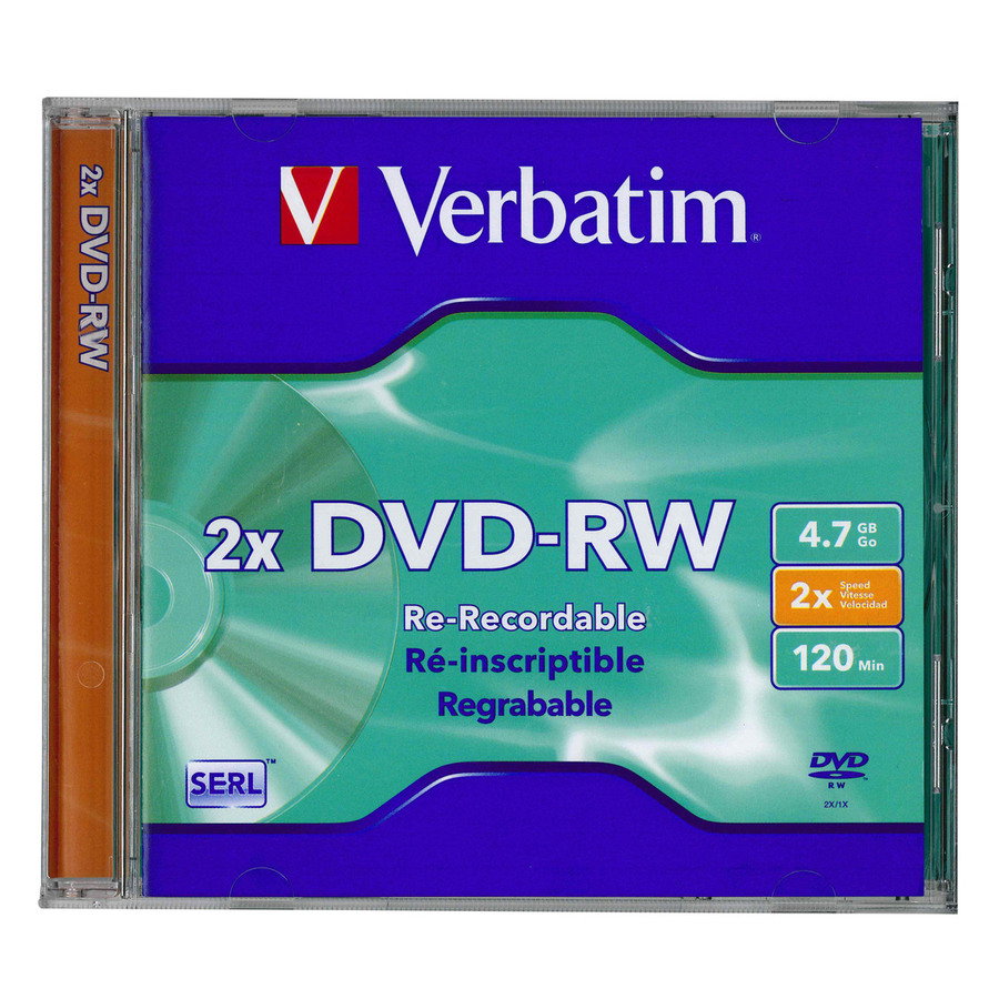 Verbatim DatalifePlus (SERL) DVD-RW 4.7GB Jewel Case Singles 2x