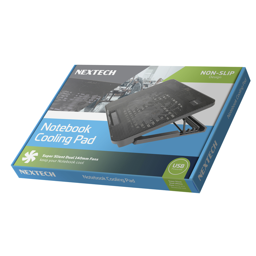 Black Dual Fan Cooling Pad for Notepads