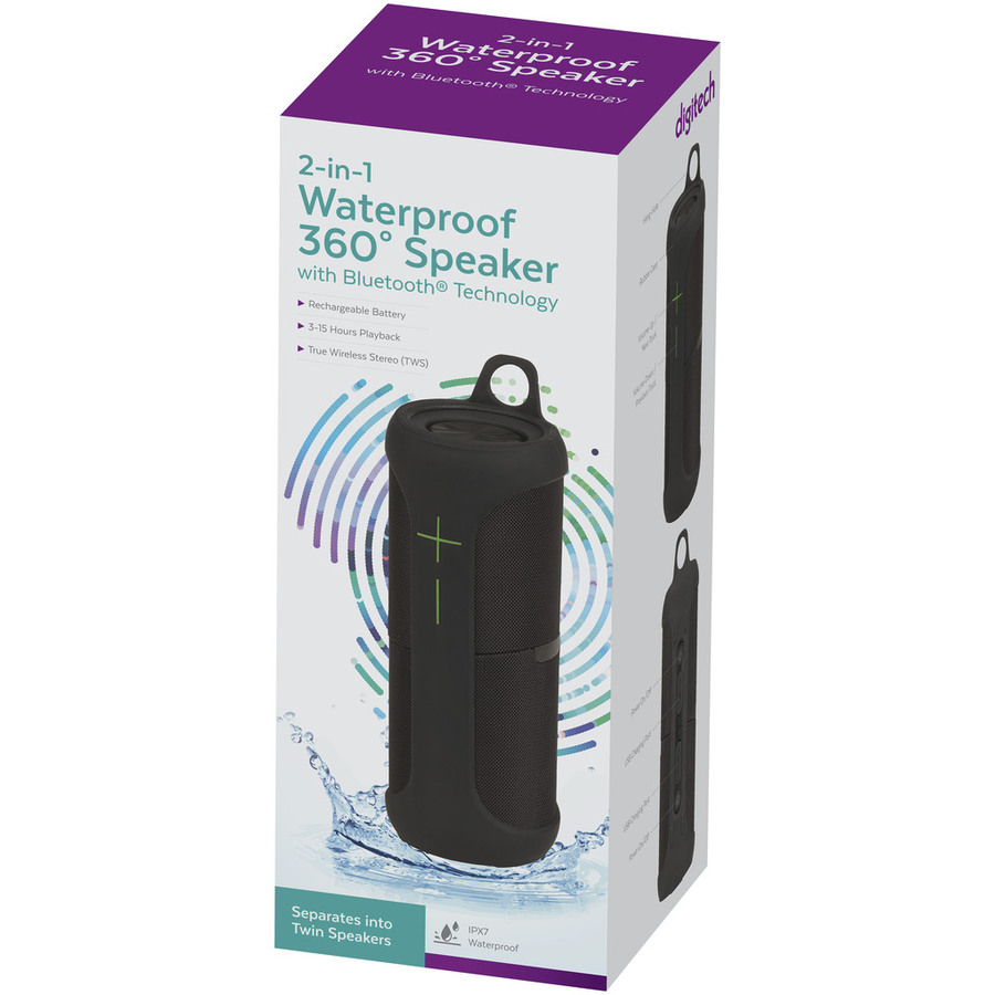 2-In-1 Waterproof 360° Speaker with Bluetooth® Technology