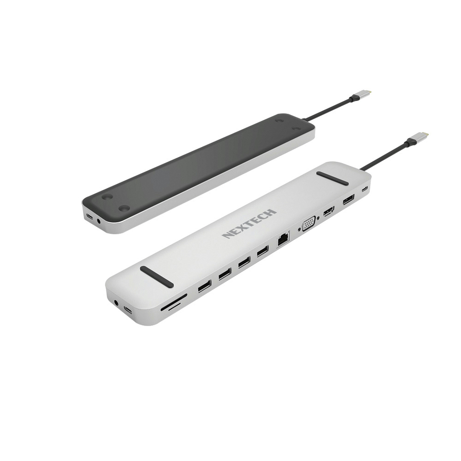 13 in 1 Multifunction USB Type-C Hub with HDMI+DISP+VGA, Network, USB Ports and USB Type-C with Powe