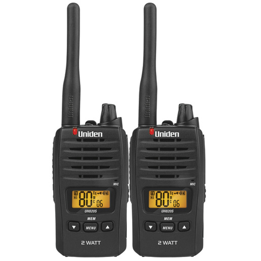 Uniden 2W UHF Transceiver UH820s Twin Pack 