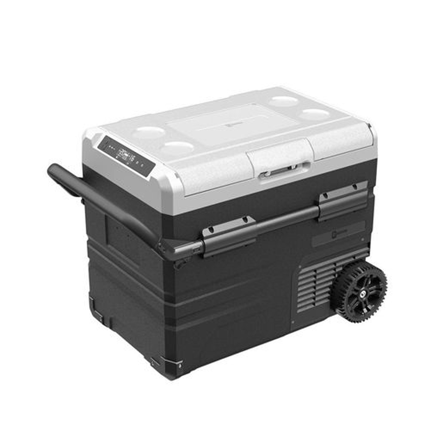 45L Rovin Portable Dual Zone Fridge and Freezer with Solar Charger Board plus Handles + Wheels and S