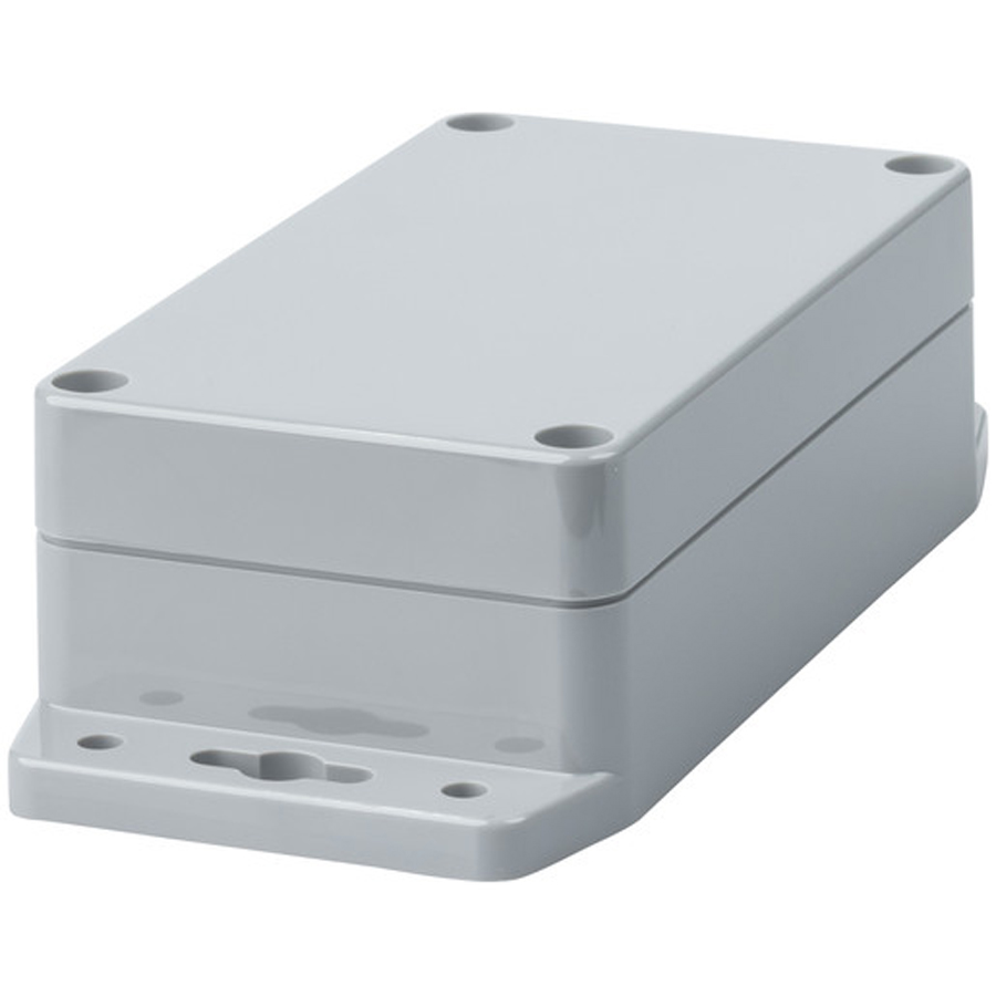 IP65 Sealed ABS Enclosures - Dark Grey with Mounting Flange - 115x65x40mm 