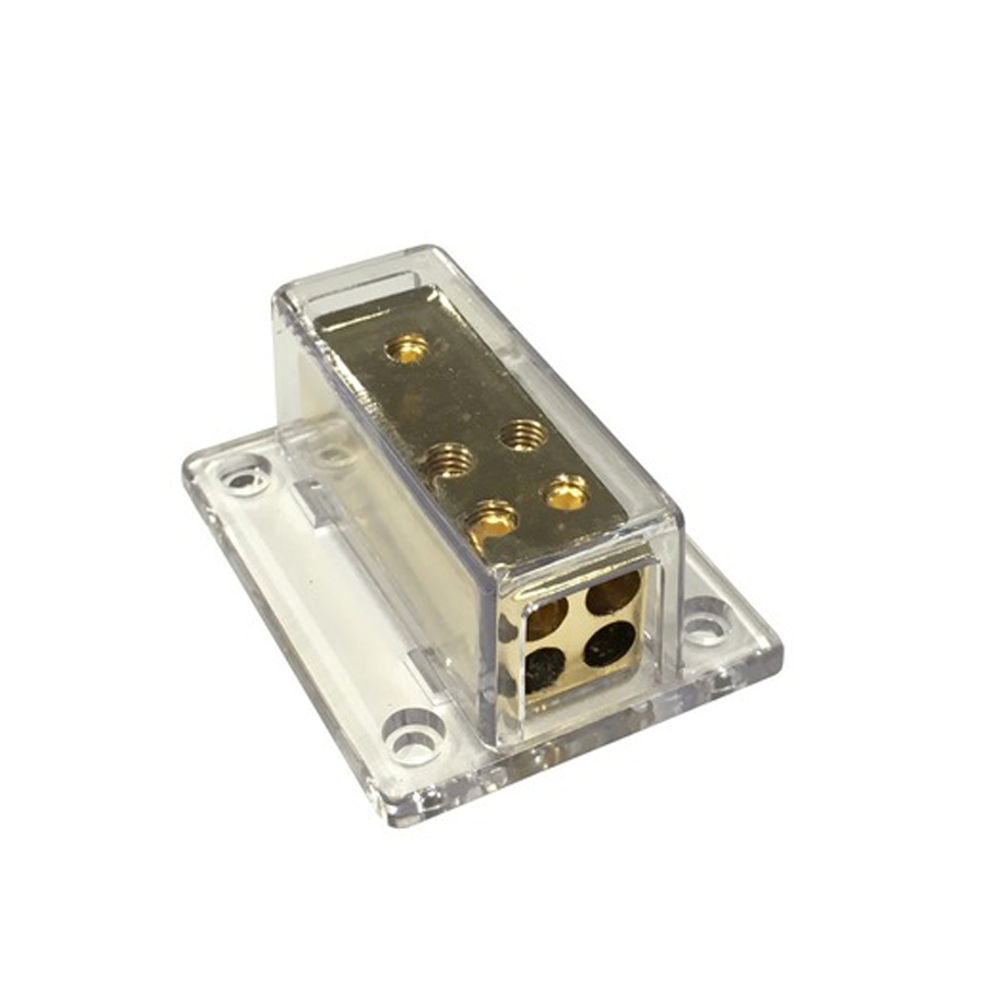 Gold Power Distribution Block - 1 in 4 out 