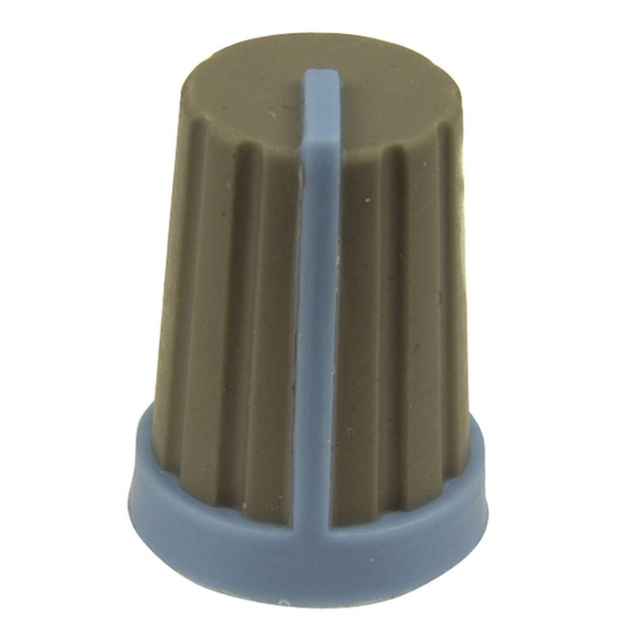 Knob Plastic Push On 18T Spline GryBlu 