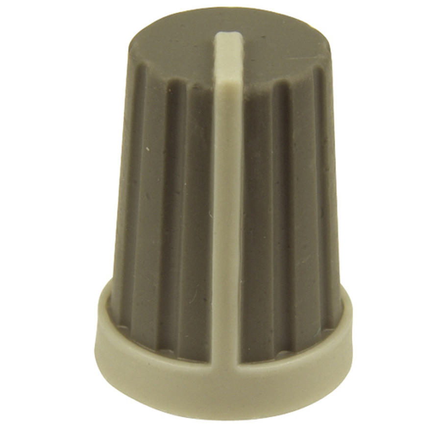 Knob Plas Push On 18T Spline GryWh 