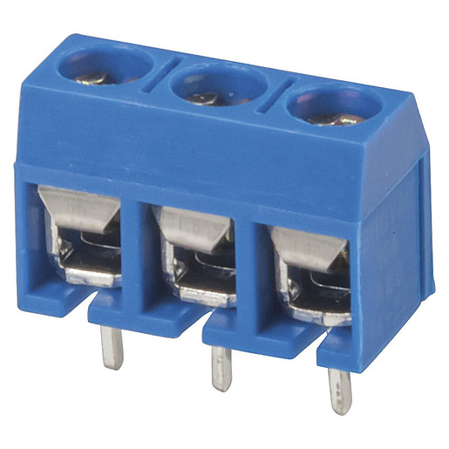 3 Way PCB Mount Screw Terminal - 5mm Pitch 