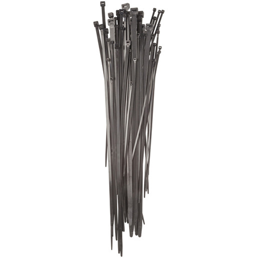 Large Size Mixed Black Cable Tie Set - 70-pieces 