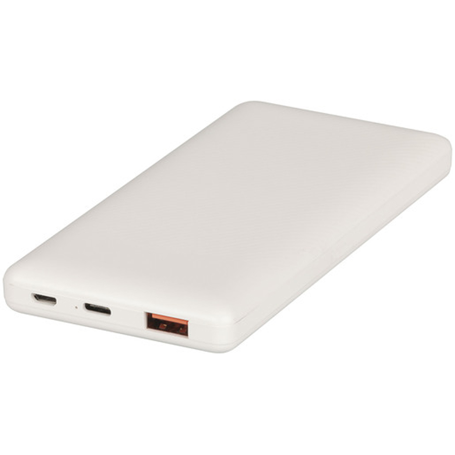 10,000mAh Power Bank with USB-C (PD) and USB-A Ports - White 