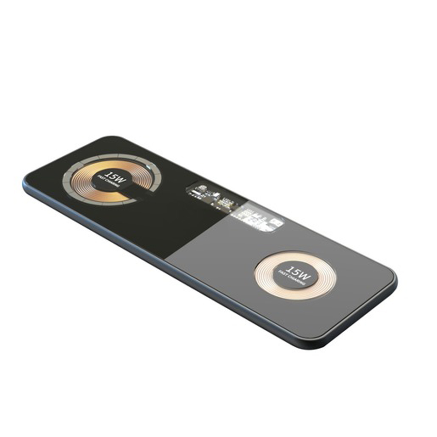 Dual 15W Magnetic Wireless Qi Charger 