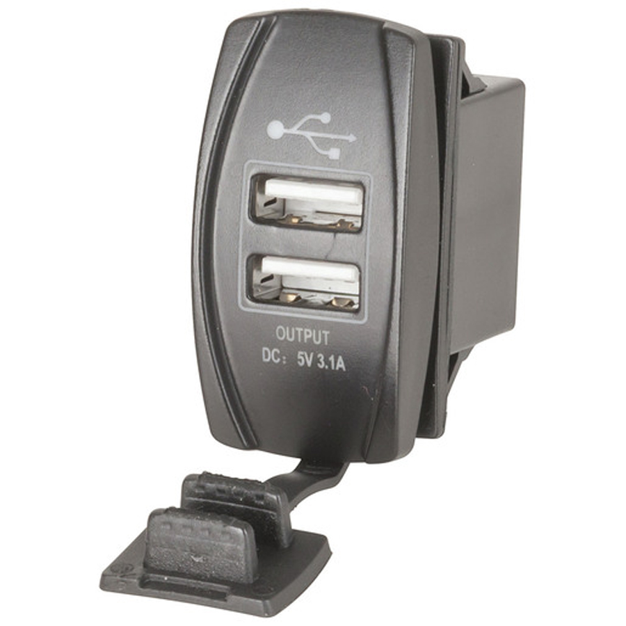 Twin USB Panel Mount Outlet 5V 3.1A 