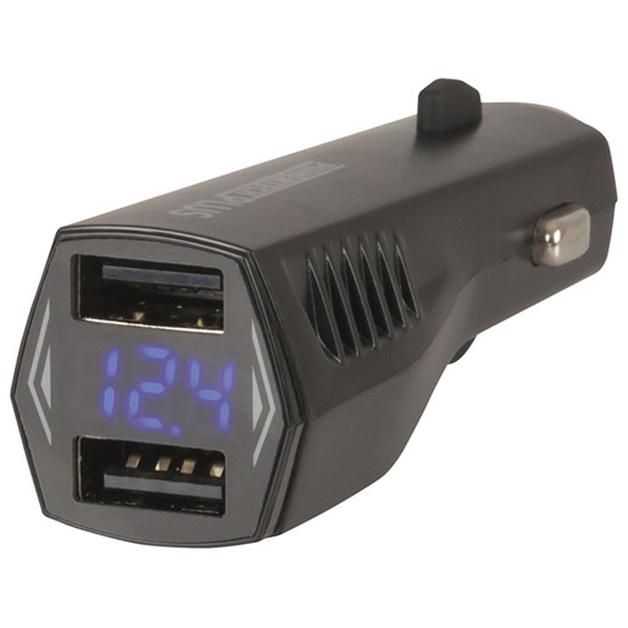 Dual USB 4.8A Smart IC Car Charger with LCD Voltage Display 