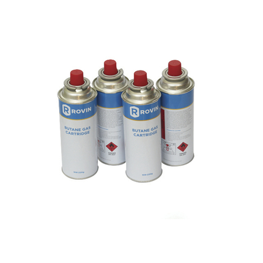 Butane Gas Aerosol220gm with bayonet fitting 4 Pack 
