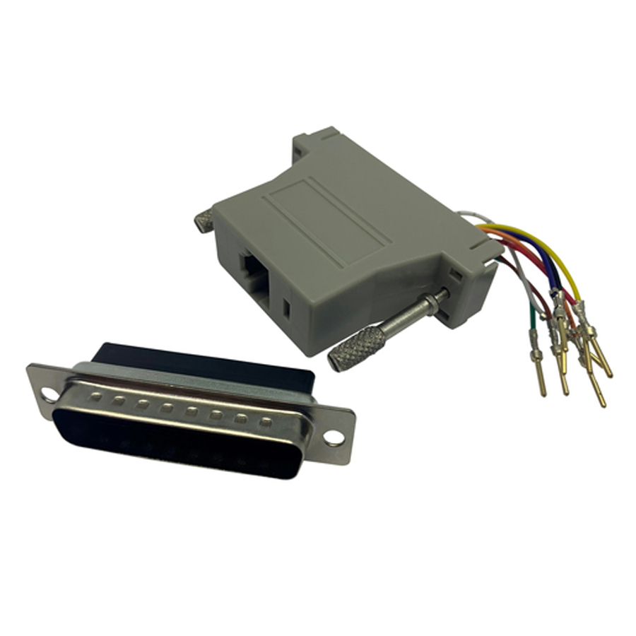 D25 Plug to RJ45 8 X 8 Socket Computer Adaptor 