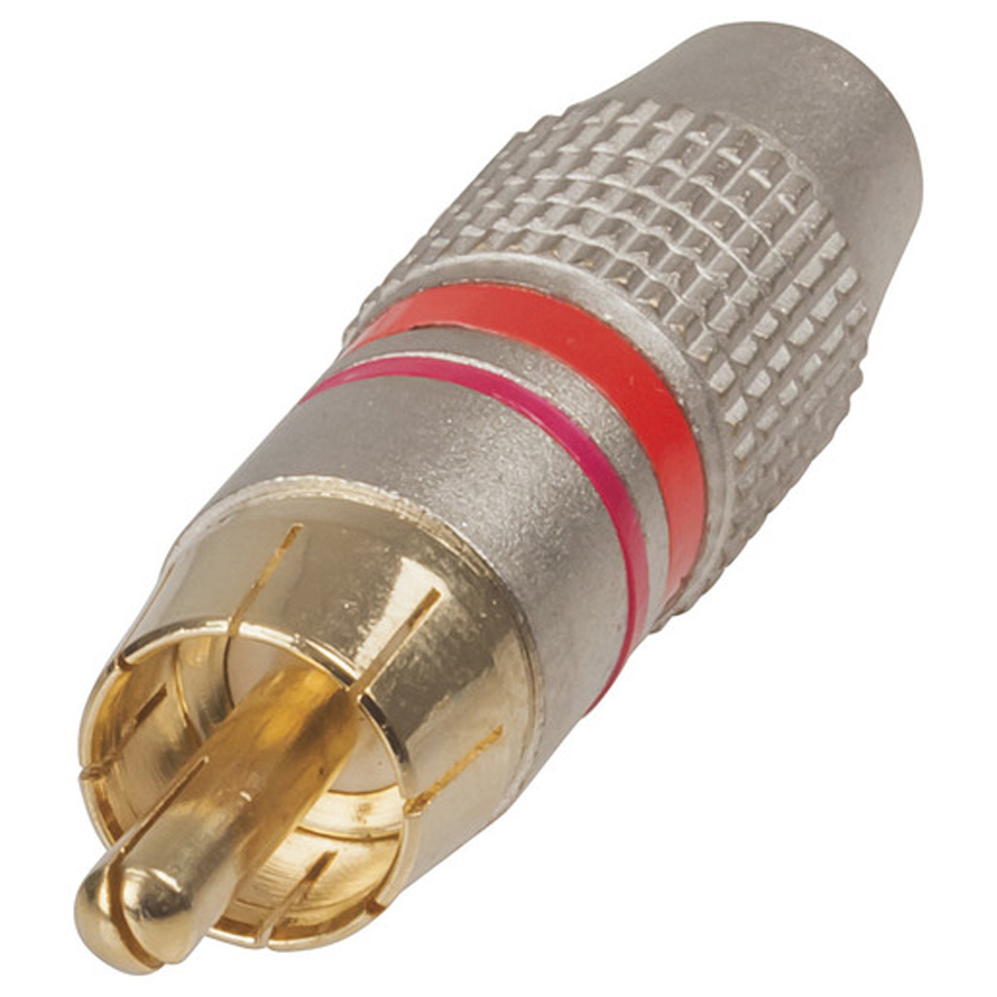 Quality Gold RCA Plugs - Red 