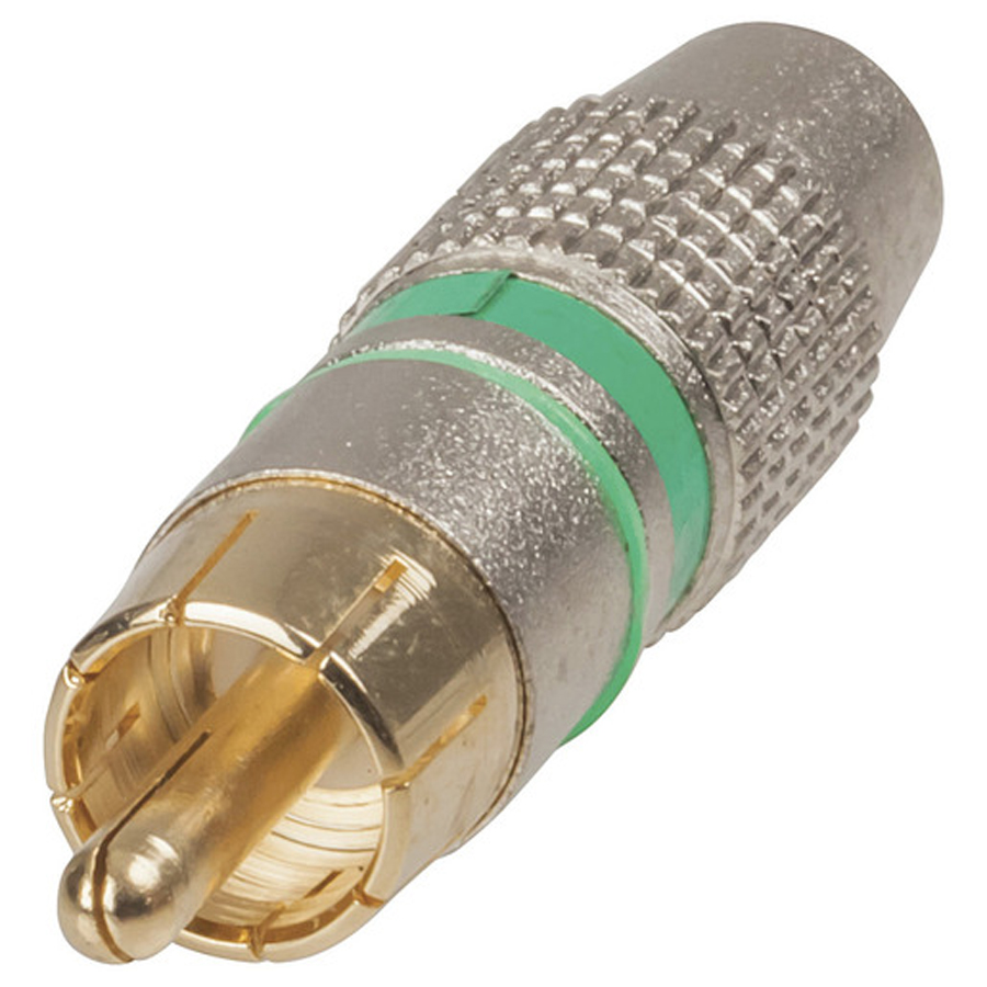 Quality Gold RCA Plugs - Green 