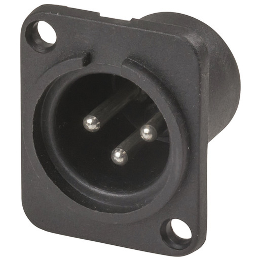 3 Pin Plastic Chassis Male Cannon Type Connector 