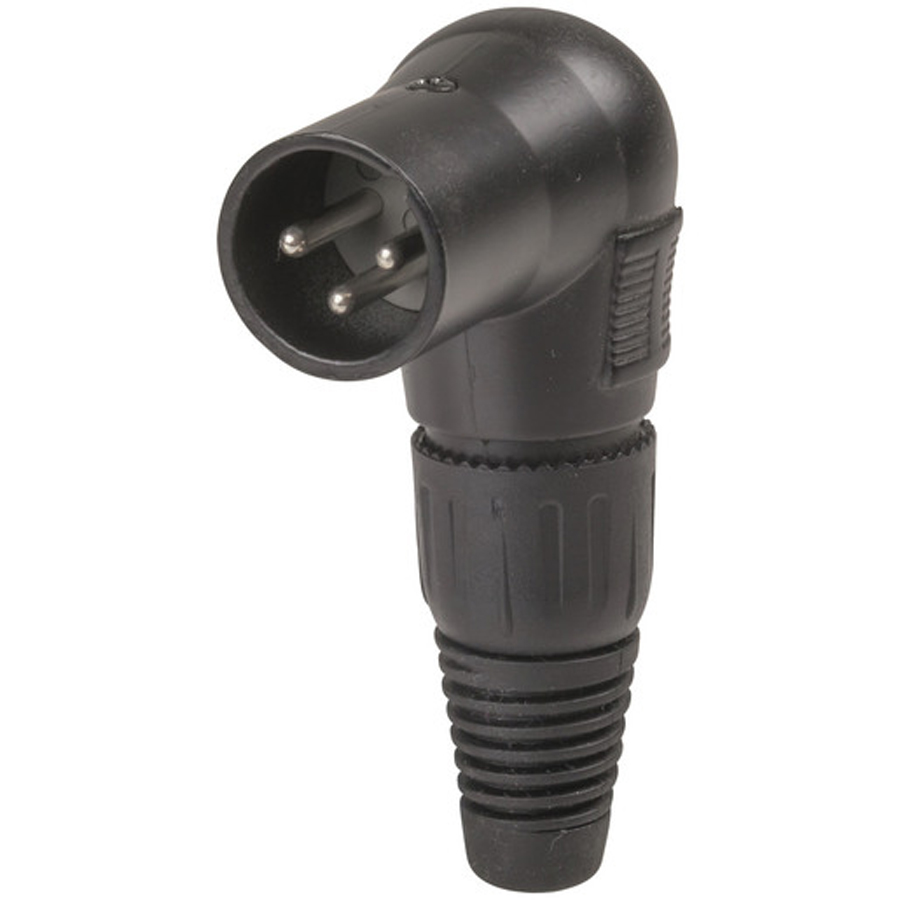 3 Pin Line Male Cannon Type Connector - Right angle 