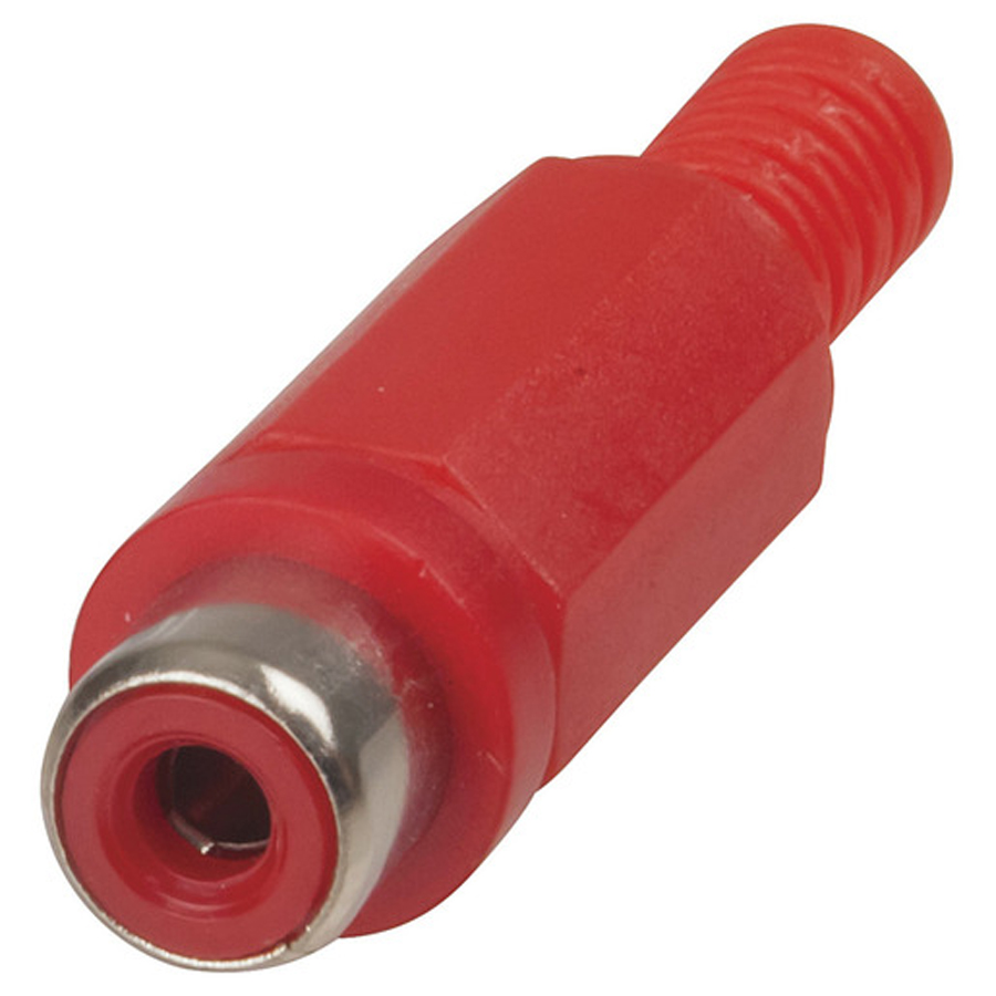 Red - PLASTIC Line Socket RCA 
