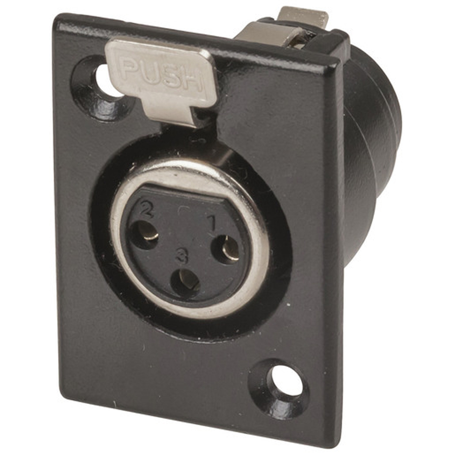 3 Pin Chassis Female Metal Cannon type Connector 