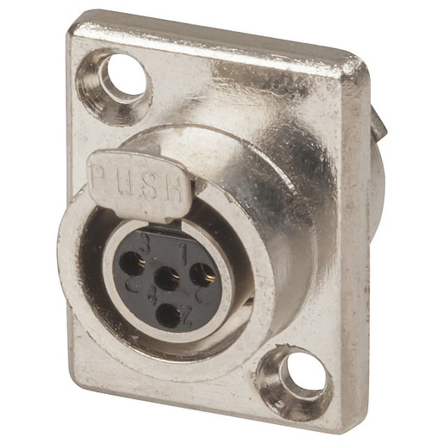 4 Pin Chassis Female Mini XLR Style Connector 